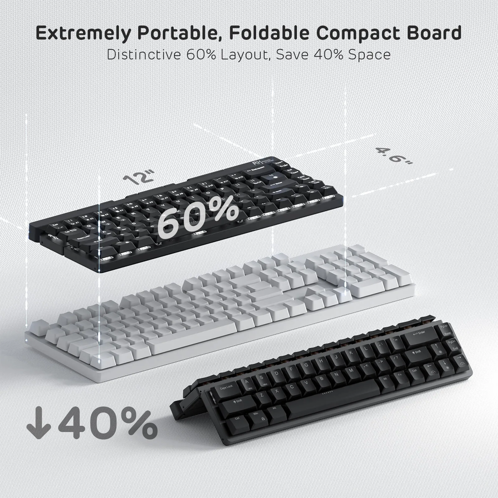 F68 60% Foldable Low Profile Mechanical Keyboard