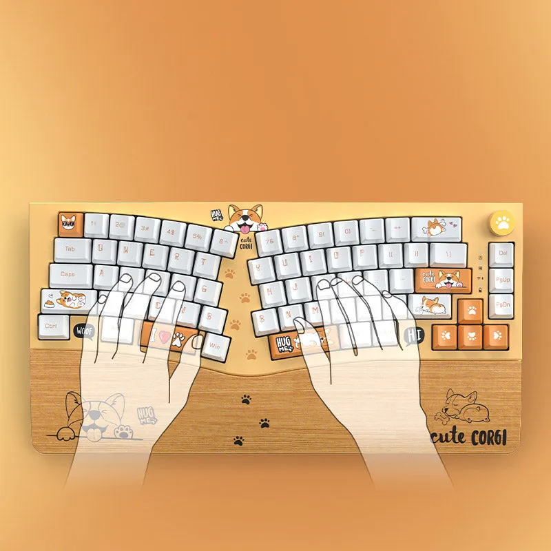 FEKER Alice80 Corgi Mechanical Keyboard with Wood Wrist Rest