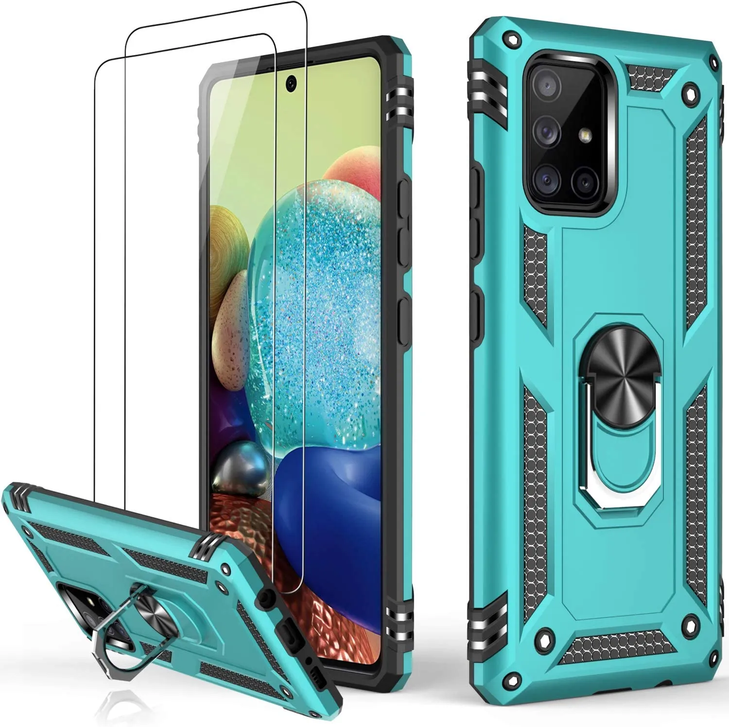 Galaxy A71 Case Military Grade Magnetic Ring Kickstand Case