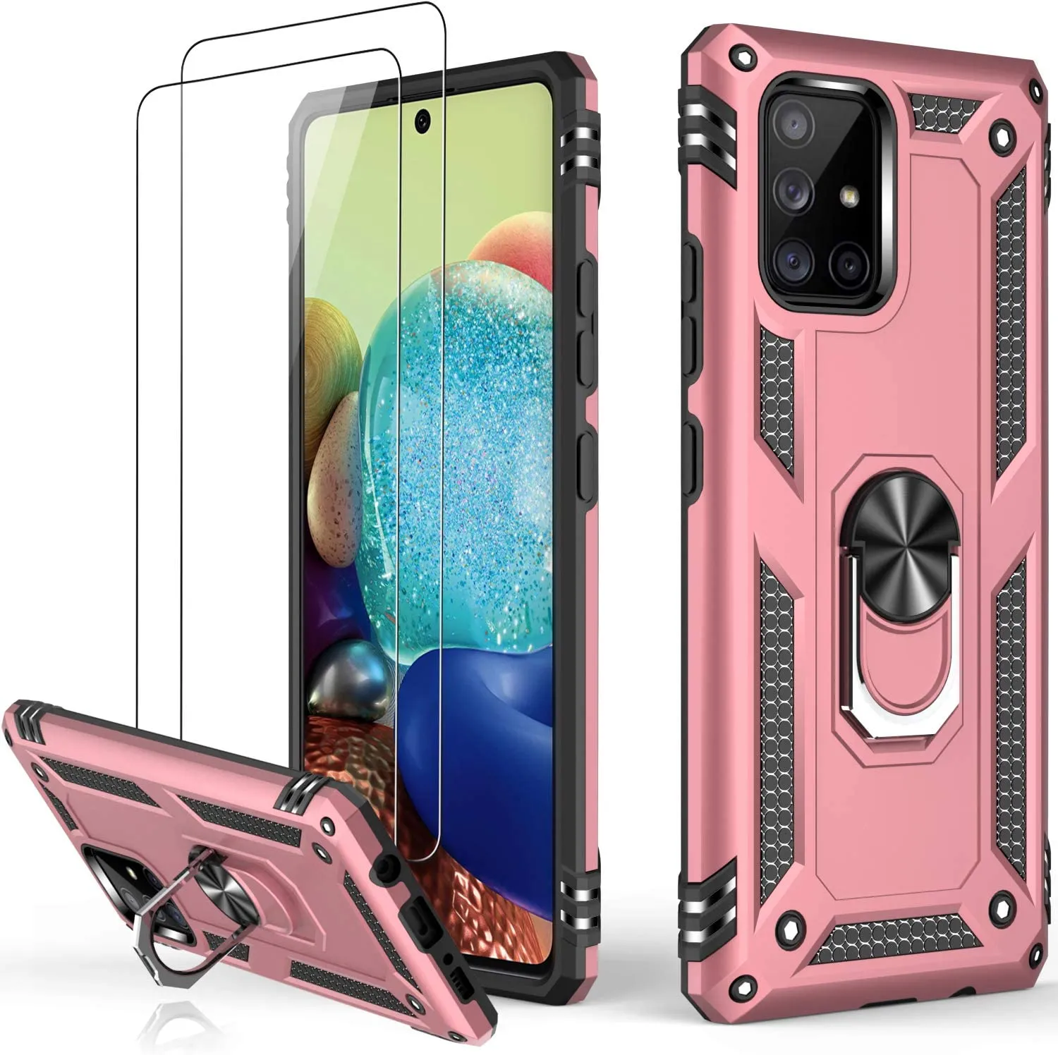 Galaxy A71 Case Military Grade Magnetic Ring Kickstand Case