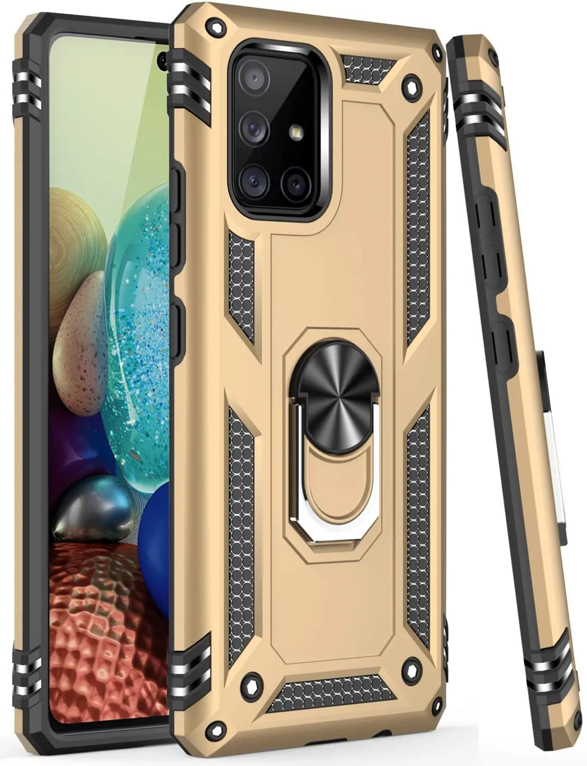 Galaxy A71 Case Military Grade Magnetic Ring Kickstand Case