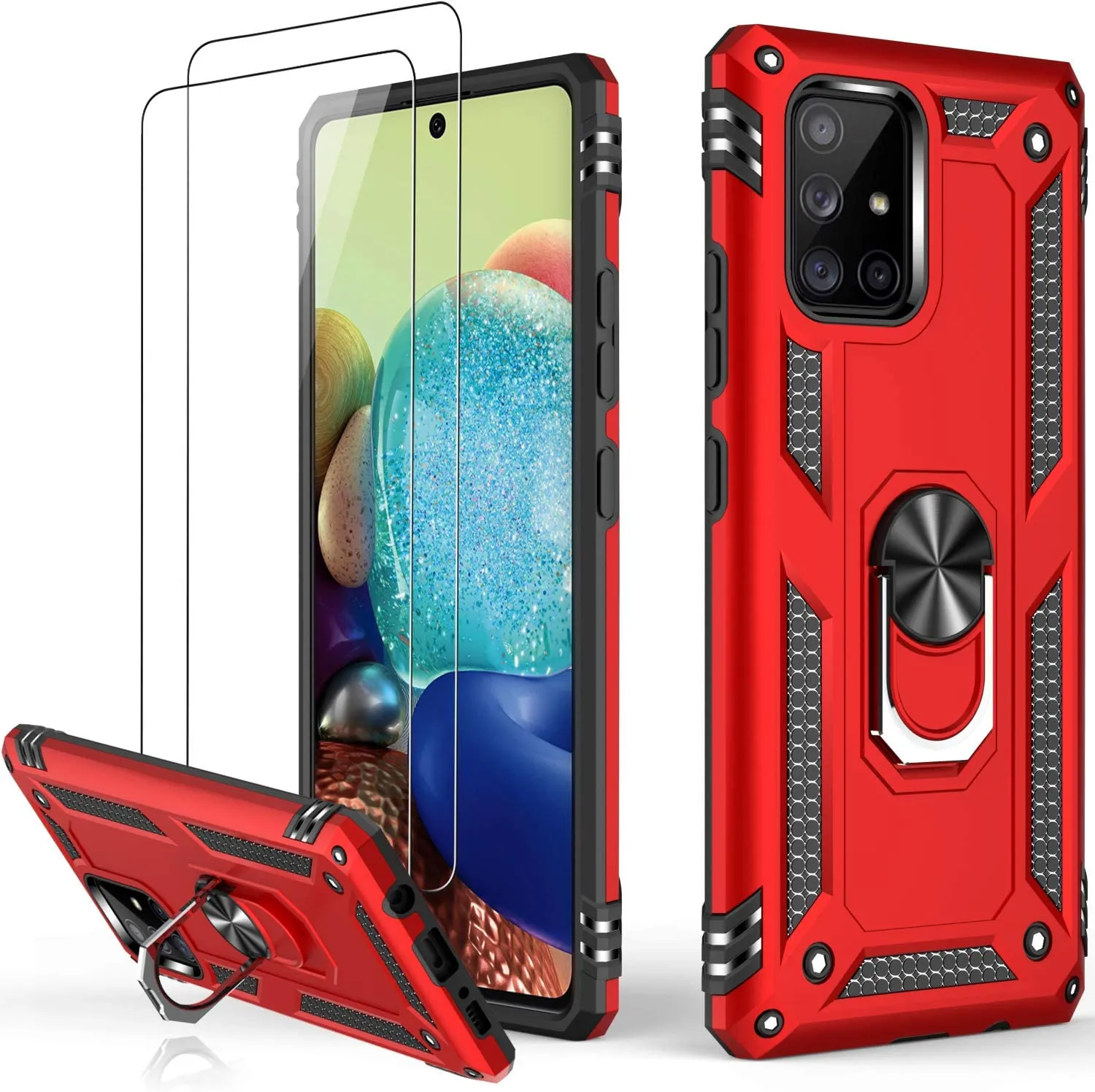 Galaxy A71 Case Military Grade Magnetic Ring Kickstand Case