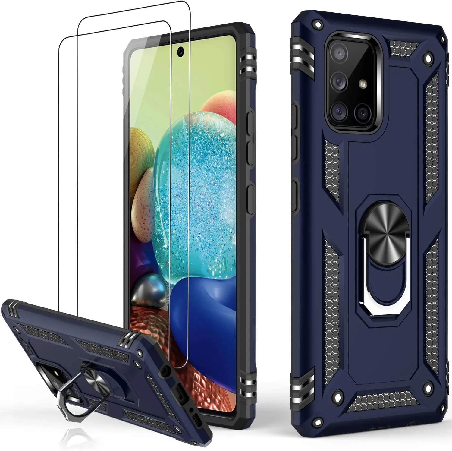 Galaxy A71 Case Military Grade Magnetic Ring Kickstand Case