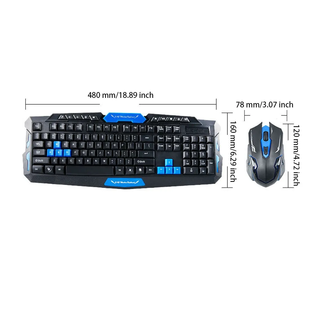 Gaming Keyboard Mouse Set 2.4G Laptop PC Waterproof Wireless Keypad Home Office Computer Accessory Work Clicking