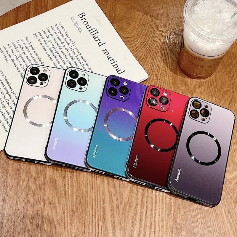 Gradient Magnetic Glass Phone Case for iPhone