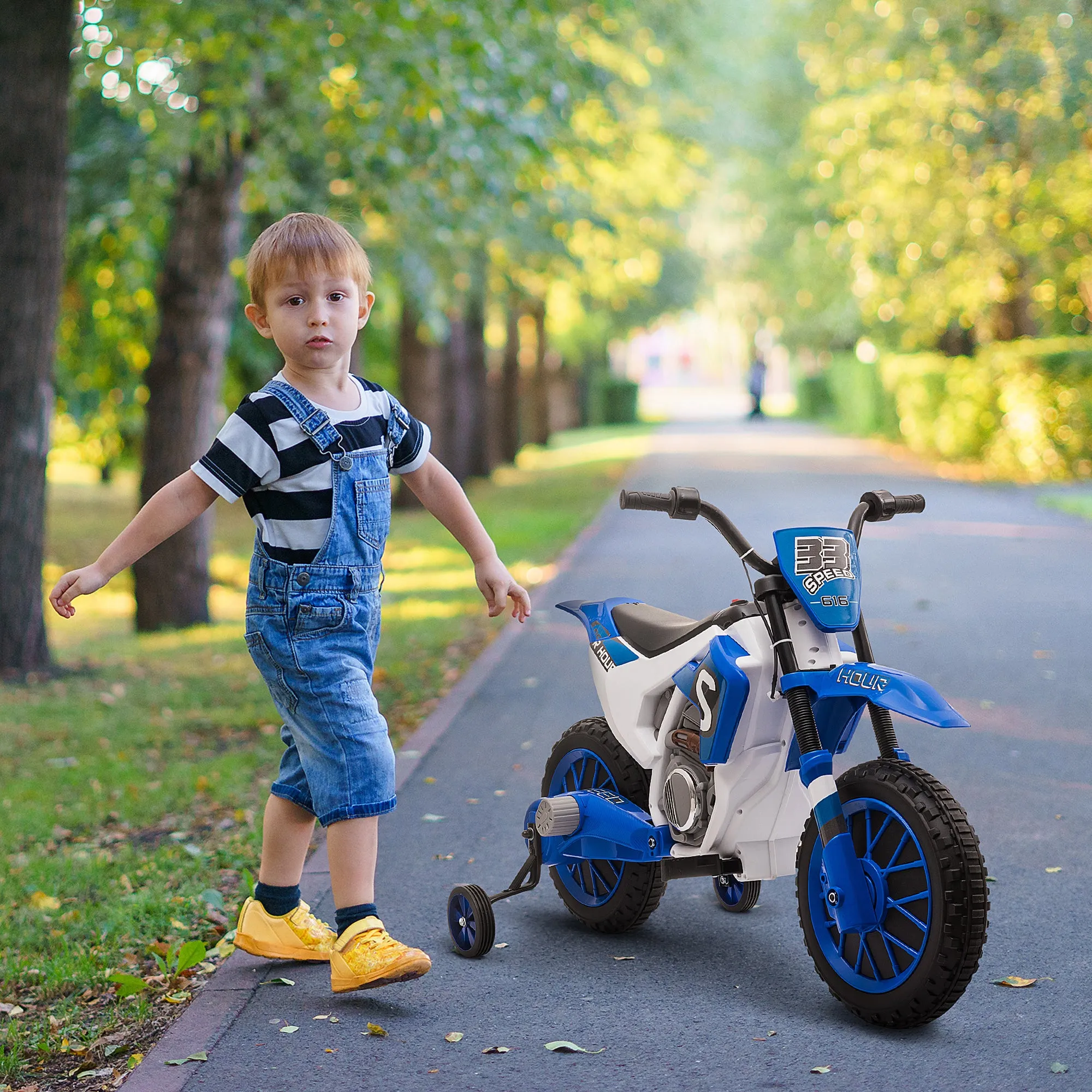 HOMCOM Kids Electric Ride On Motorcycle Bike 12V - Blue