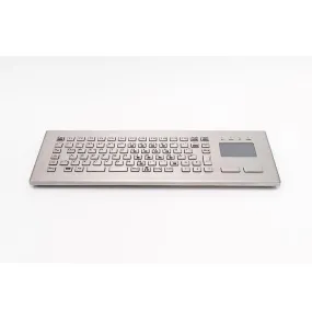 InduKey TKV-084-FIT-TOUCH-IP65-MGEH Compact Stainless Steel Keyboard with Integrated Touchpad