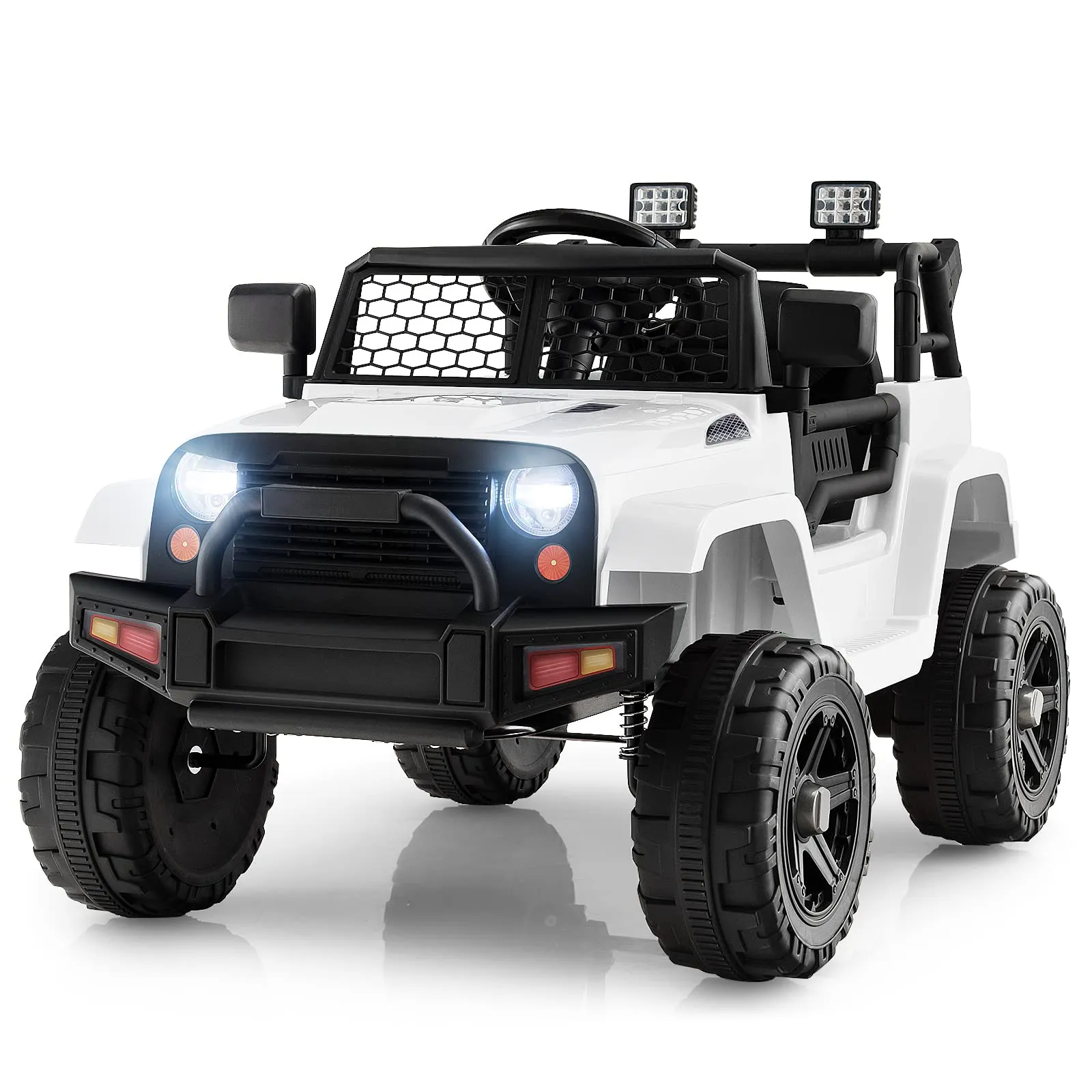 INFANS Kids Ride on Truck, 12V Electric Vehicle Jeep Car with Remote Control, Toddlers Battery Powered Toy with 2 Speeds