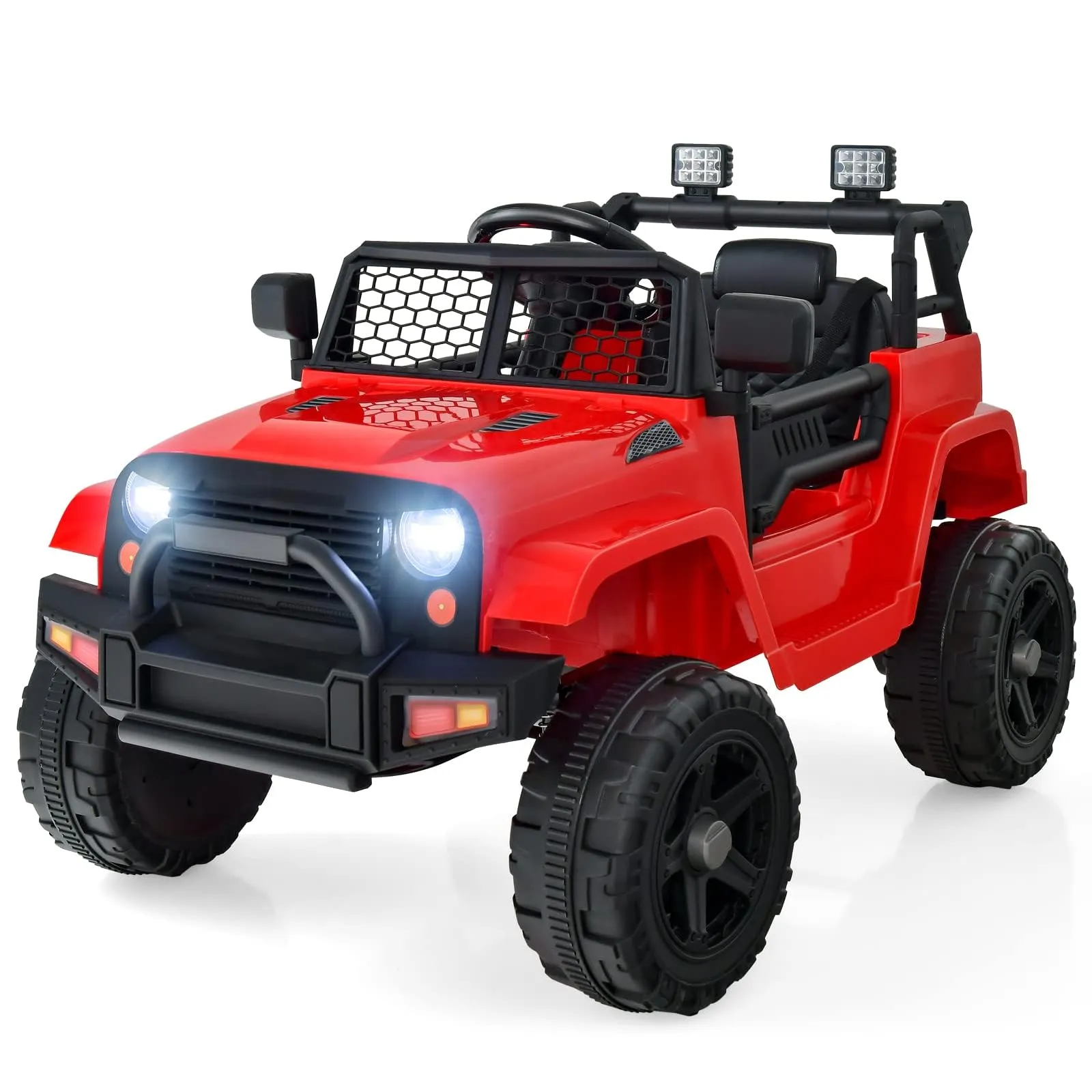 INFANS Kids Ride on Truck, 12V Electric Vehicle Jeep Car with Remote Control, Toddlers Battery Powered Toy with 2 Speeds