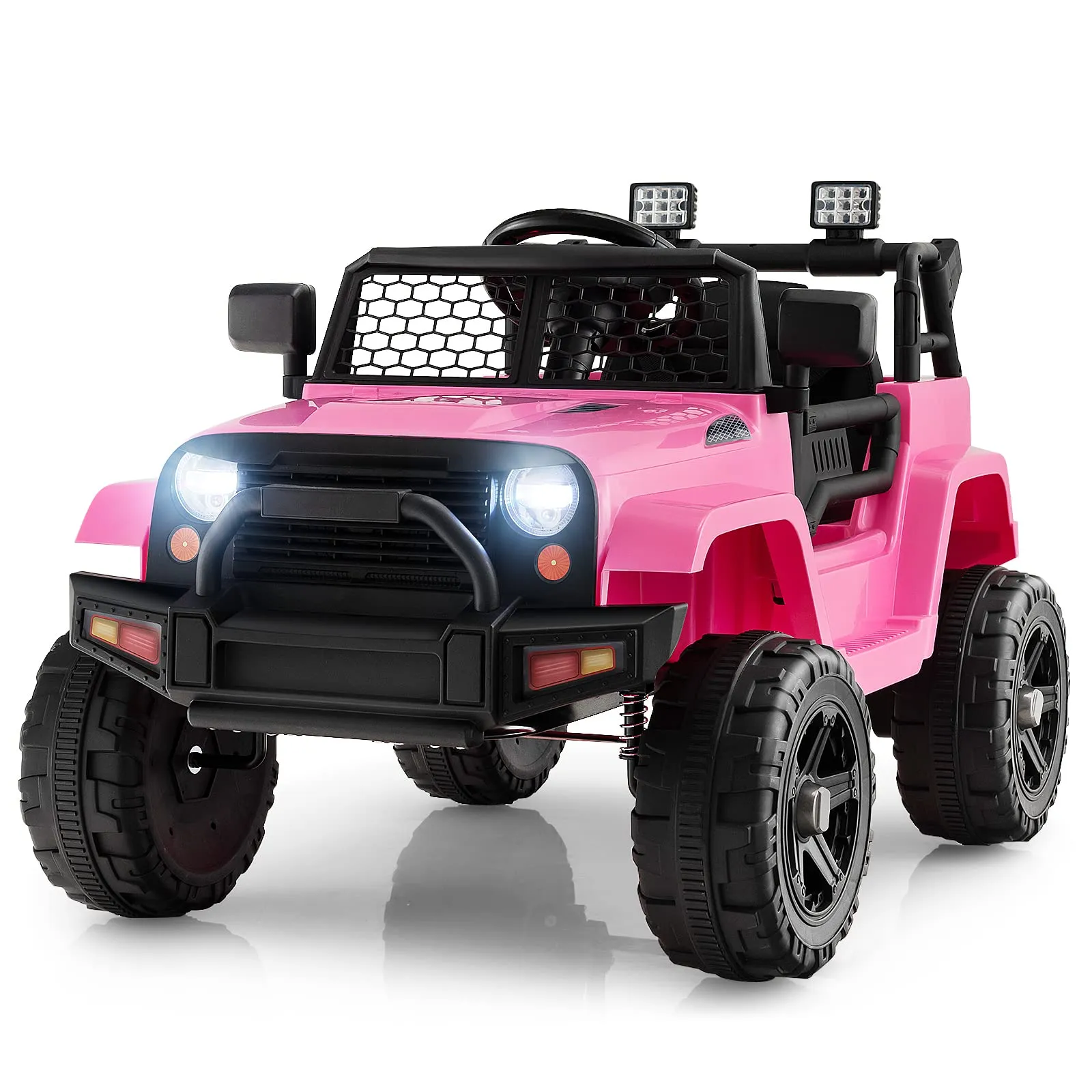 INFANS Kids Ride on Truck, 12V Electric Vehicle Jeep Car with Remote Control, Toddlers Battery Powered Toy with 2 Speeds