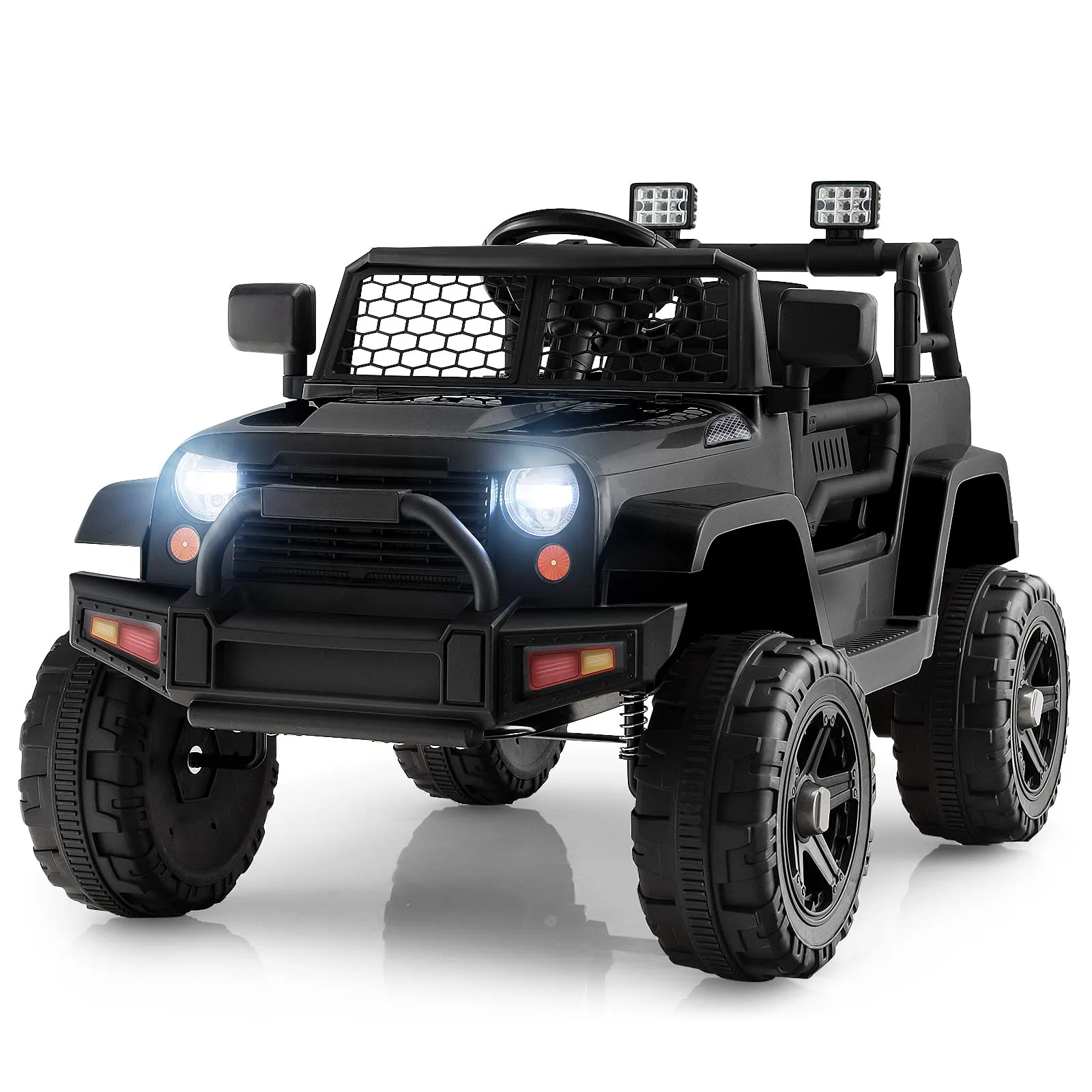 INFANS Kids Ride on Truck, 12V Electric Vehicle Jeep Car with Remote Control, Toddlers Battery Powered Toy with 2 Speeds