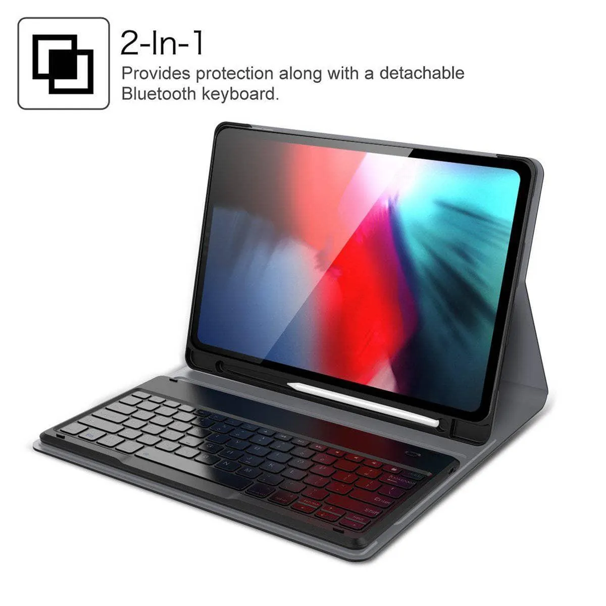 iPad Pro 12.9 2018 Keyboard Tablet Case Pencil Holder Leather Smart Cover A1876 A2014 A1895 A1983