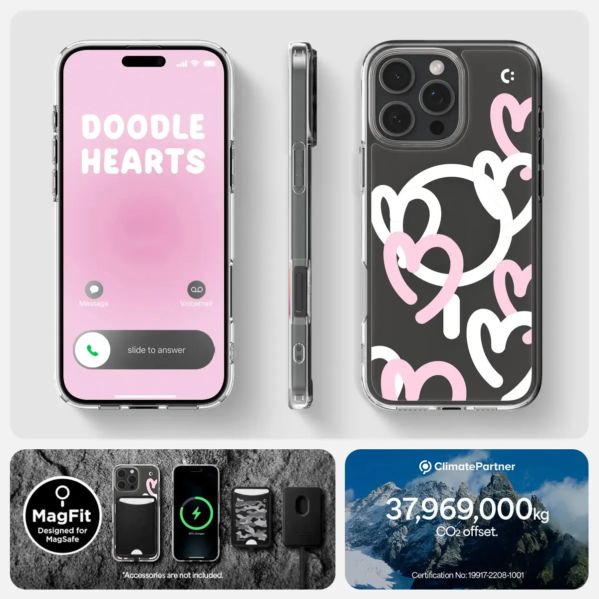 iPhone 16 Pro Max Case Ultra Hybrid MagFit Hearts