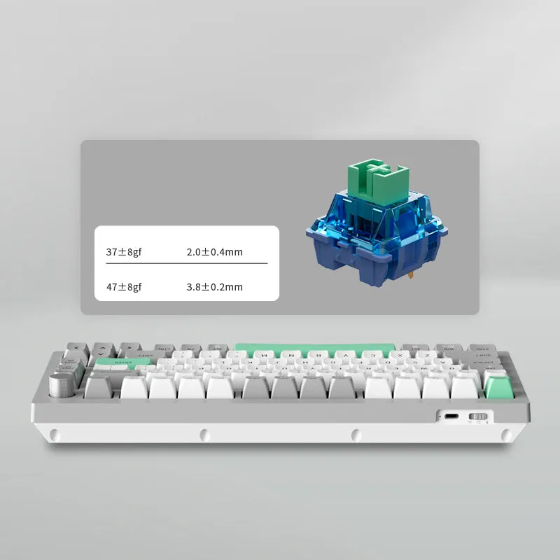 JAMESDONKEY A3 Grey Cyan Mechanical Keyboard