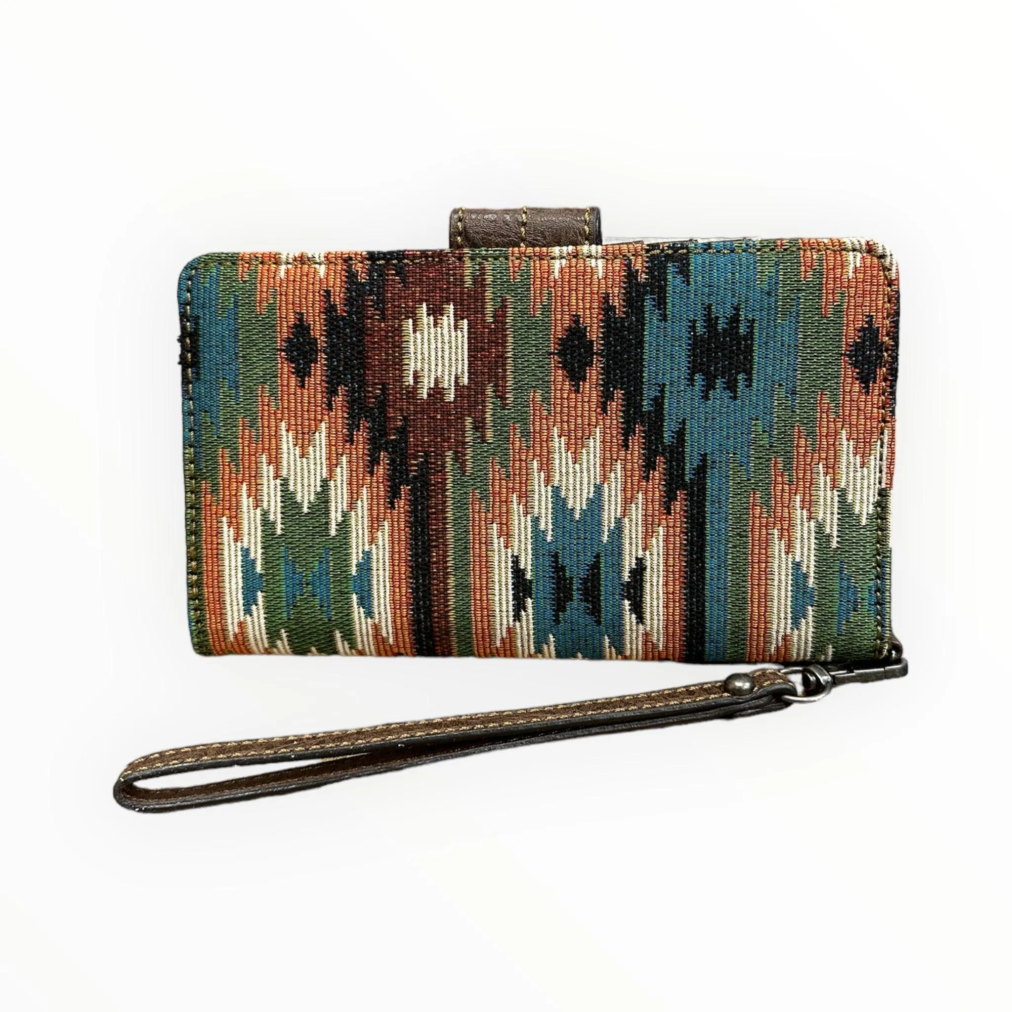 Justin Slim Wallet with Wristlet Custom Aztec Jacquard Clutch Wallet 22106516W