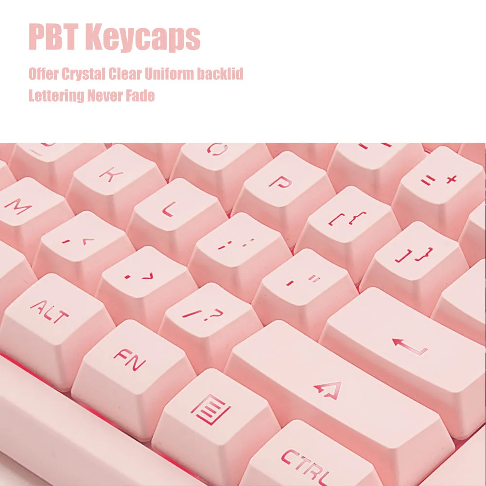 K60-Series 104-Key Full Sized Wired Membrane Keyboard with 3 Color Options and  7-Color Illuminated Backlit