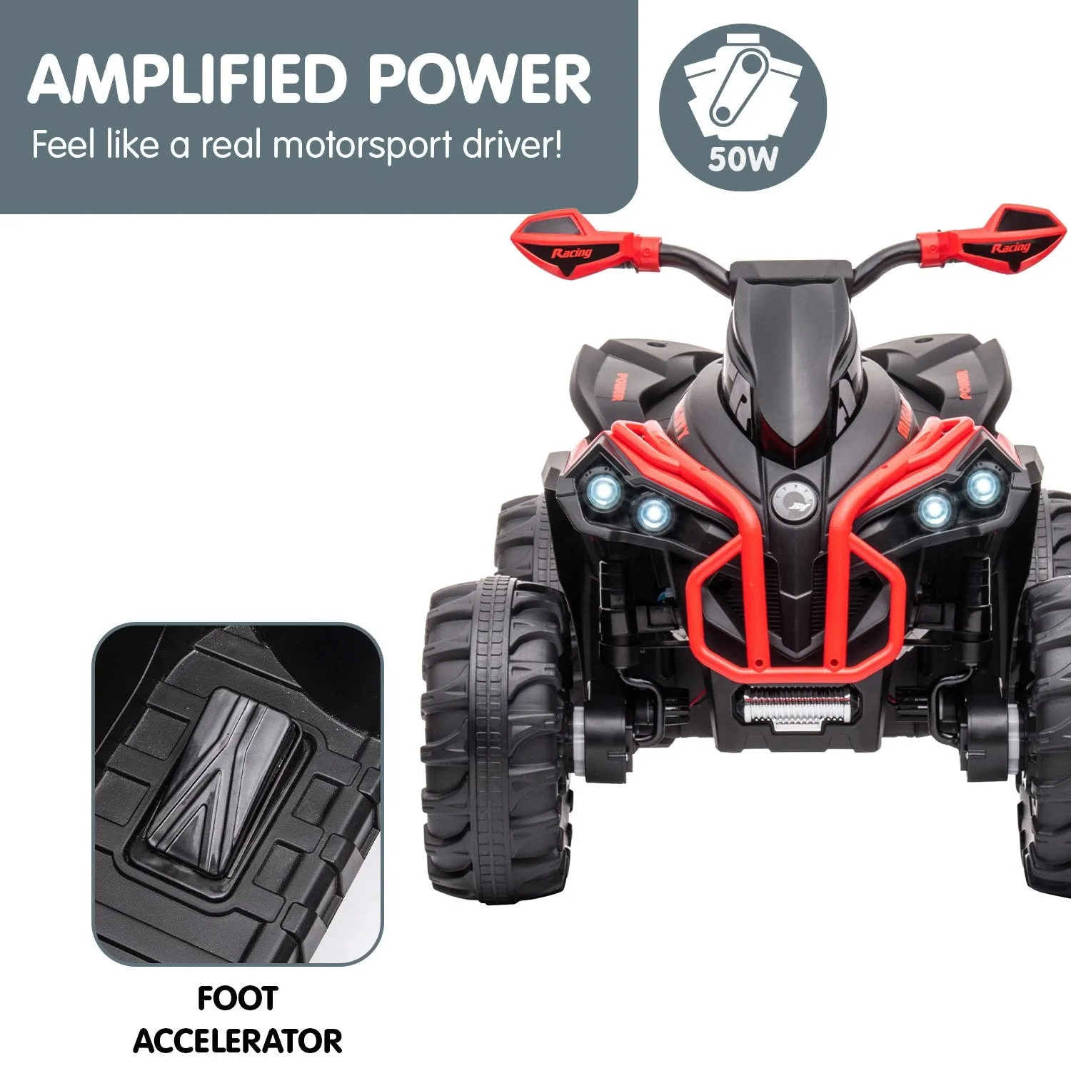 Kids Electric Quad ATV 50W with MP3, LED Lights - Kahuna