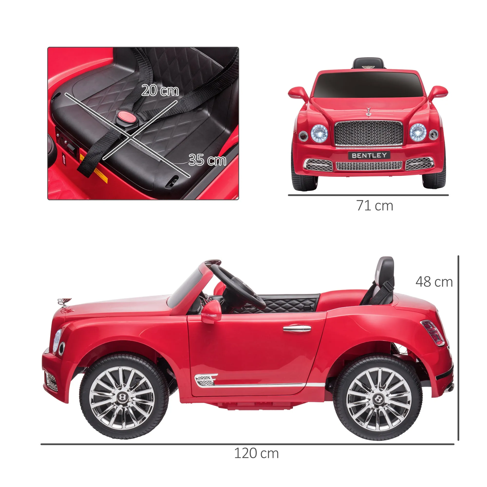 Kids Electric Ride On Car Bentley 12V - Red