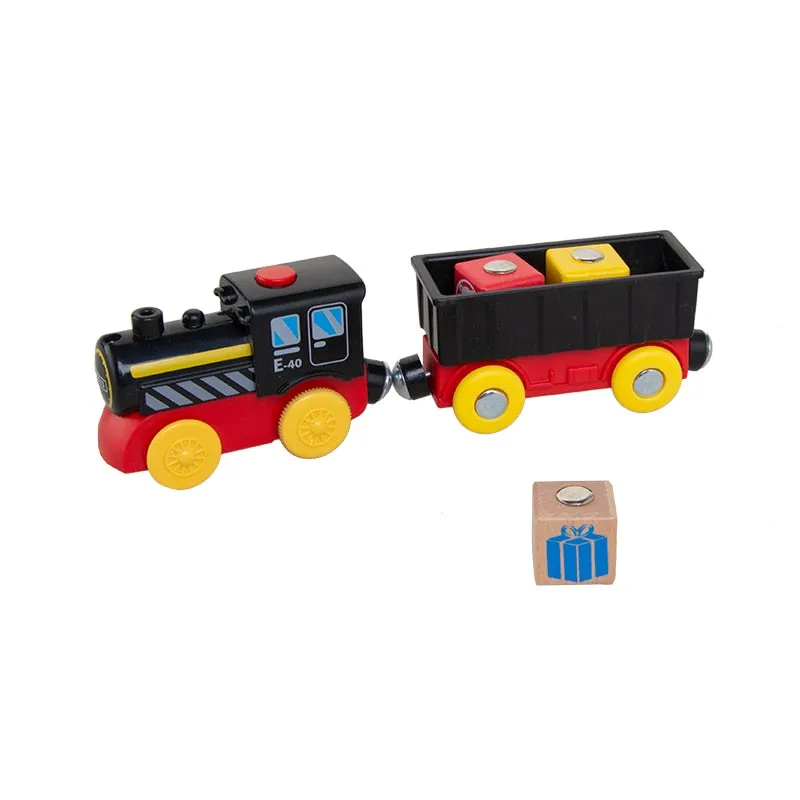 Kids Electric Train Toys Set Train Diecast Slot Toy Fit for Standard Wooden Train Track Railway