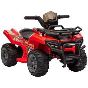 Kids Ride-on ATV Four Wheeler Car 6V Battery Powered Motorcycle with Music for 18-36 Months, Red