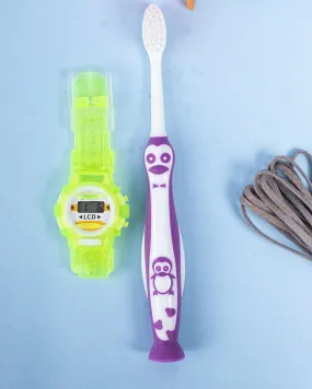 Kids Toothbrush, with Watch, Yellow, Plastic