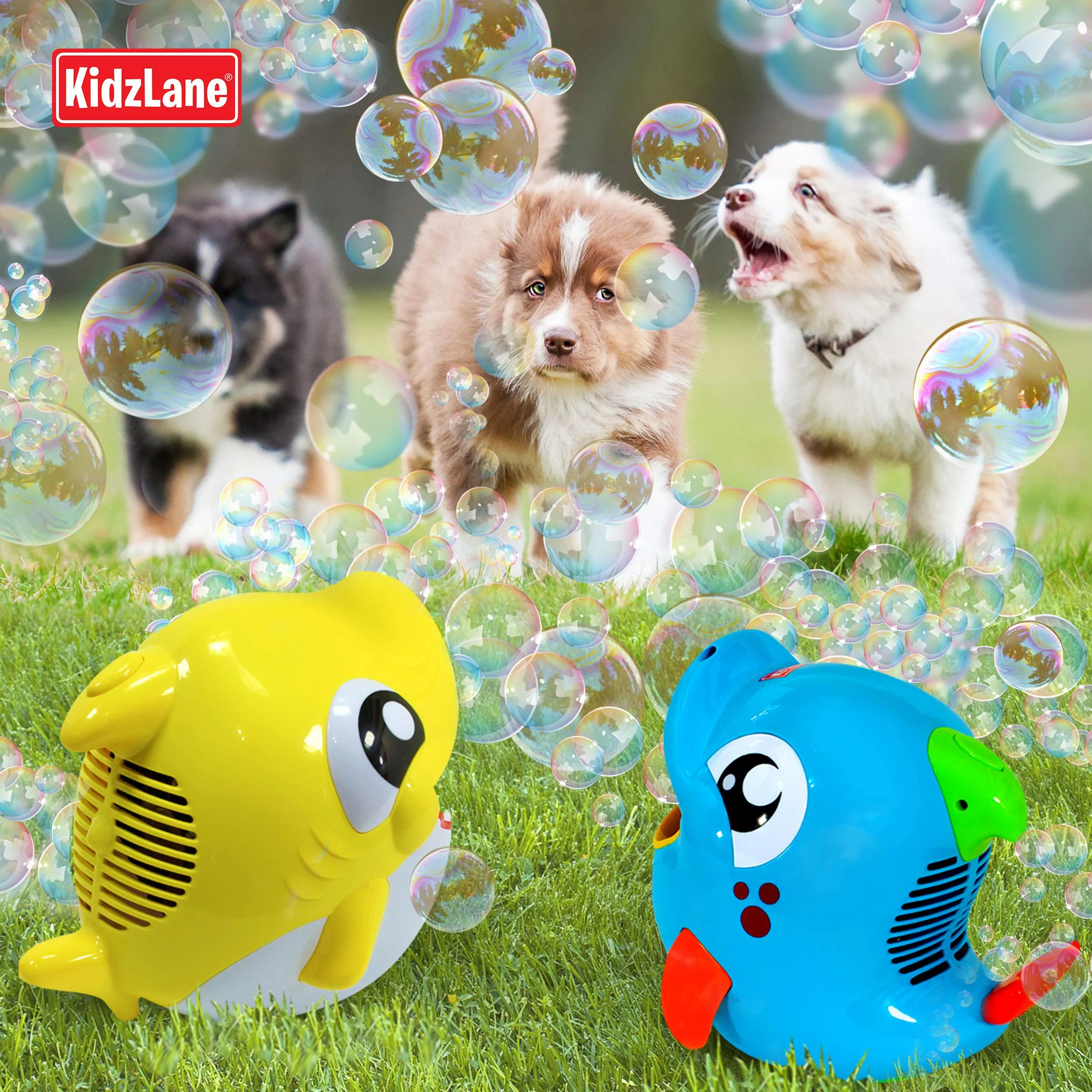 Kidzlane Shark & Dolphin Bubble Machine (2 Pack)  Bubble Machine for Toddlers and Kids