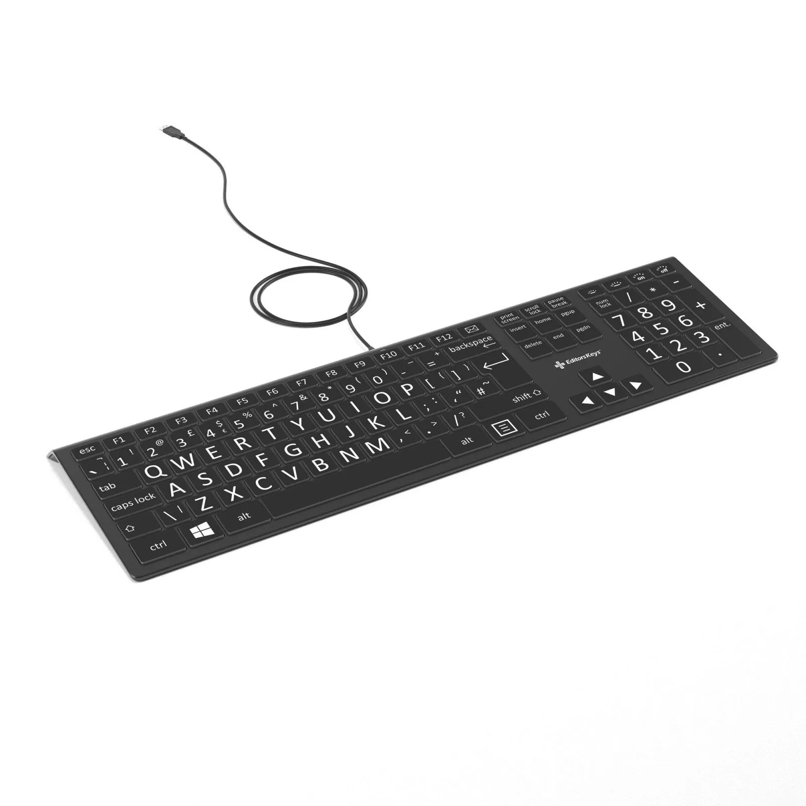 Large Print Backlit Keyboard Black and White Version