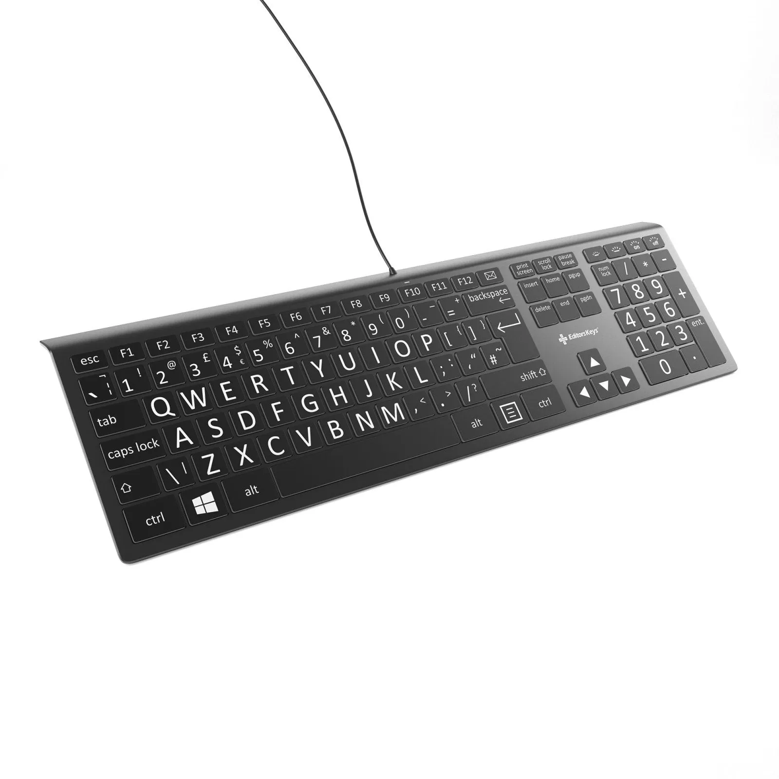 Large Print Backlit Keyboard Black and White Version