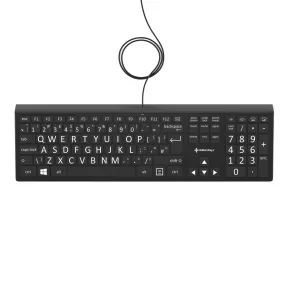 Large Print Backlit Keyboard Black and White Version