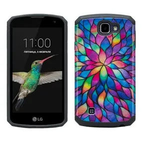 LG Optimus Zone 3 Case | LG K4 Case | LG Spree Case | LG Rebel Case, Slim Hybrid DualLayer[Shock Resistant] Case - Rainbow Flower