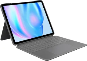 Logitech Combo Touch Keyboard Case for iPad Air 13" (M2, 2024) - Detachable Backlit Keyboard, Kickstand, QWERTY UK Layout - Grey