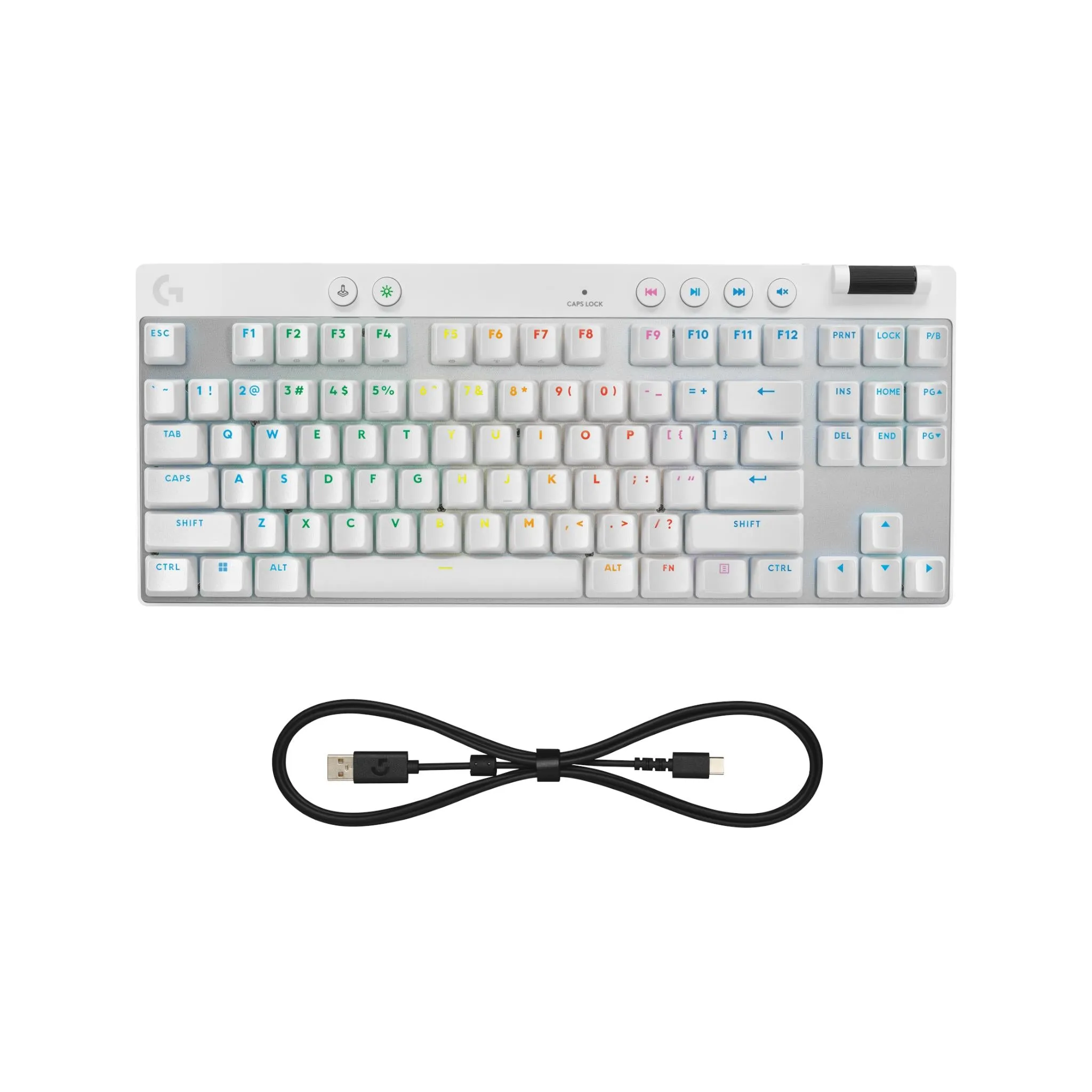 Logitech G PRO X TKL RAPID Tenkeyless Gaming Keyboard with Magnetic Analog Switches (White)