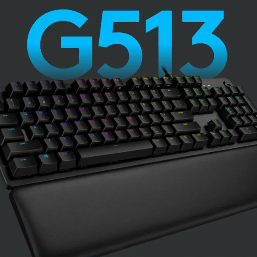 Logitech G513 RGB Backlit Mechanical Wired Gaming Keyboard GX Blue Click, Carbon