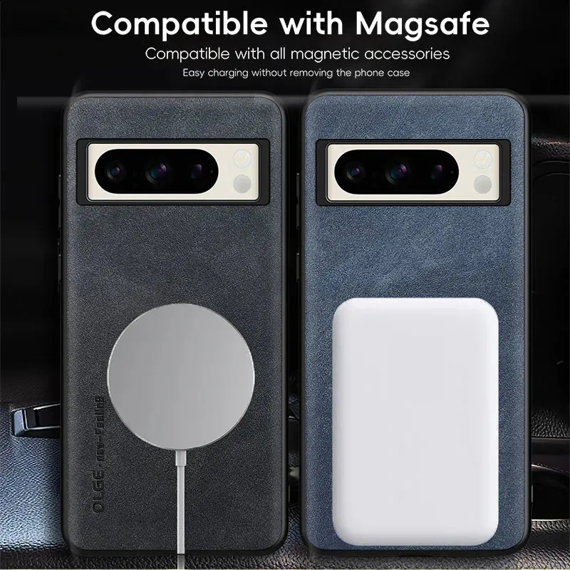 Magnetic Retro Leather Magsafe Skin Feel Case For Google Pixel 9 8 7