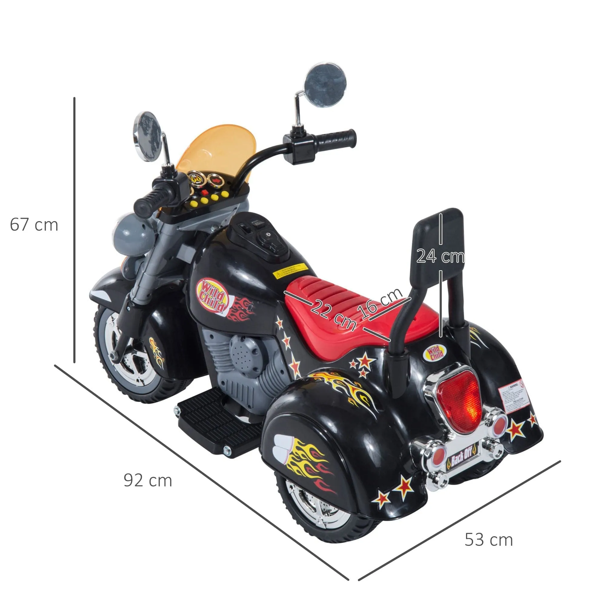 Maplin Plus Kids Electric 6V Battery Operated Ride On Toy Motorbike Scooter Trike - Black