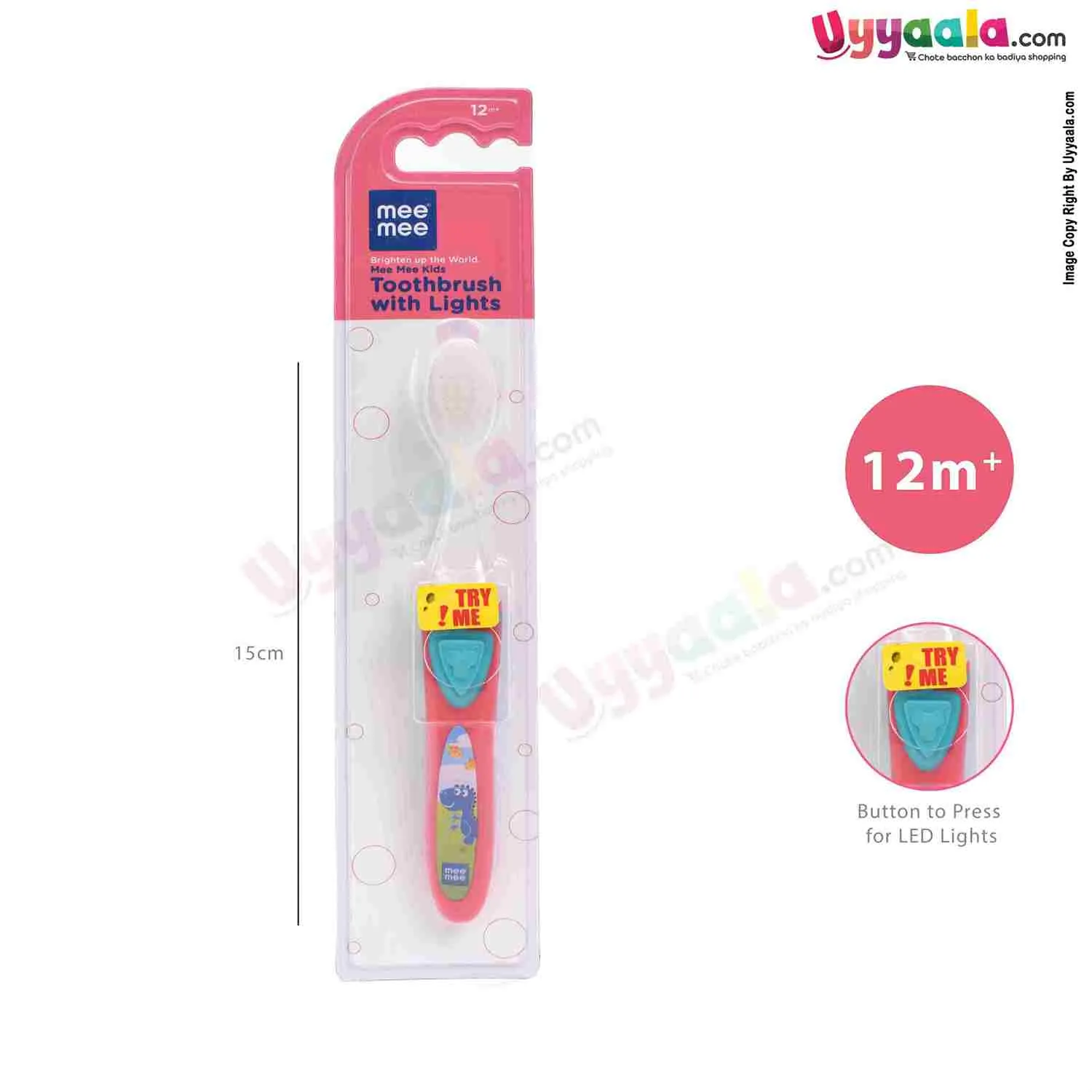 MEE MEE Extra soft Kids Toothbrush With Multiple colour Lights, 12m  age, Red