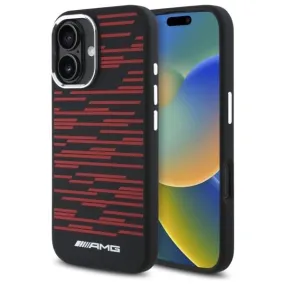 Mercedes Benz AMG Silicone Graphics Case with MagSafe for iPhone 16 6.1" Black & Red - AMHMP16S24SSRRK