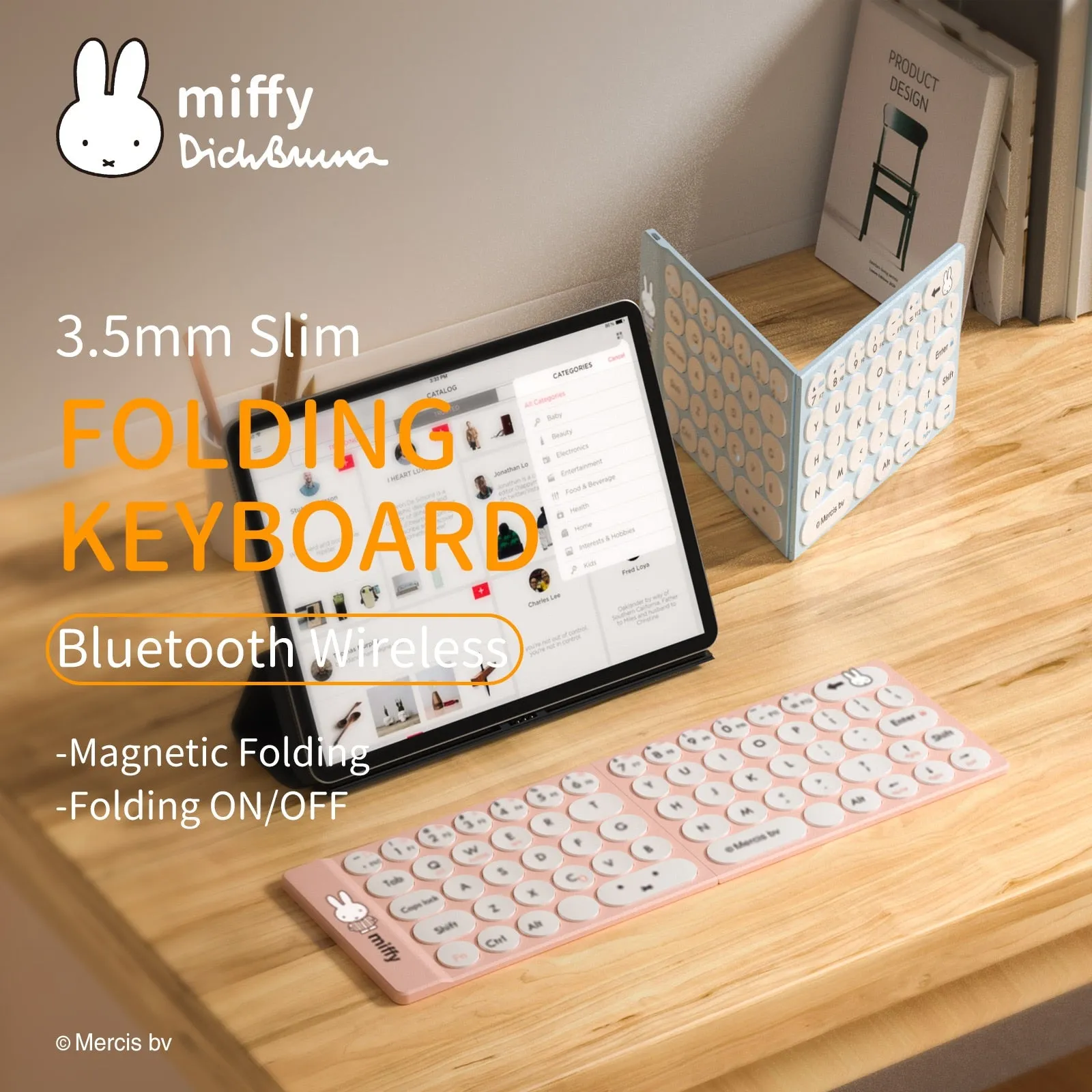 Miffy X MIPOW Mini Folding Keyboard For iPhone ipad