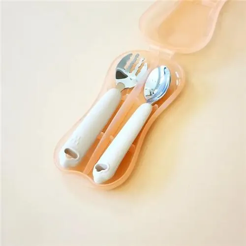 Minito & Co. Silicone & Stainless Steel kids Utensils with Case