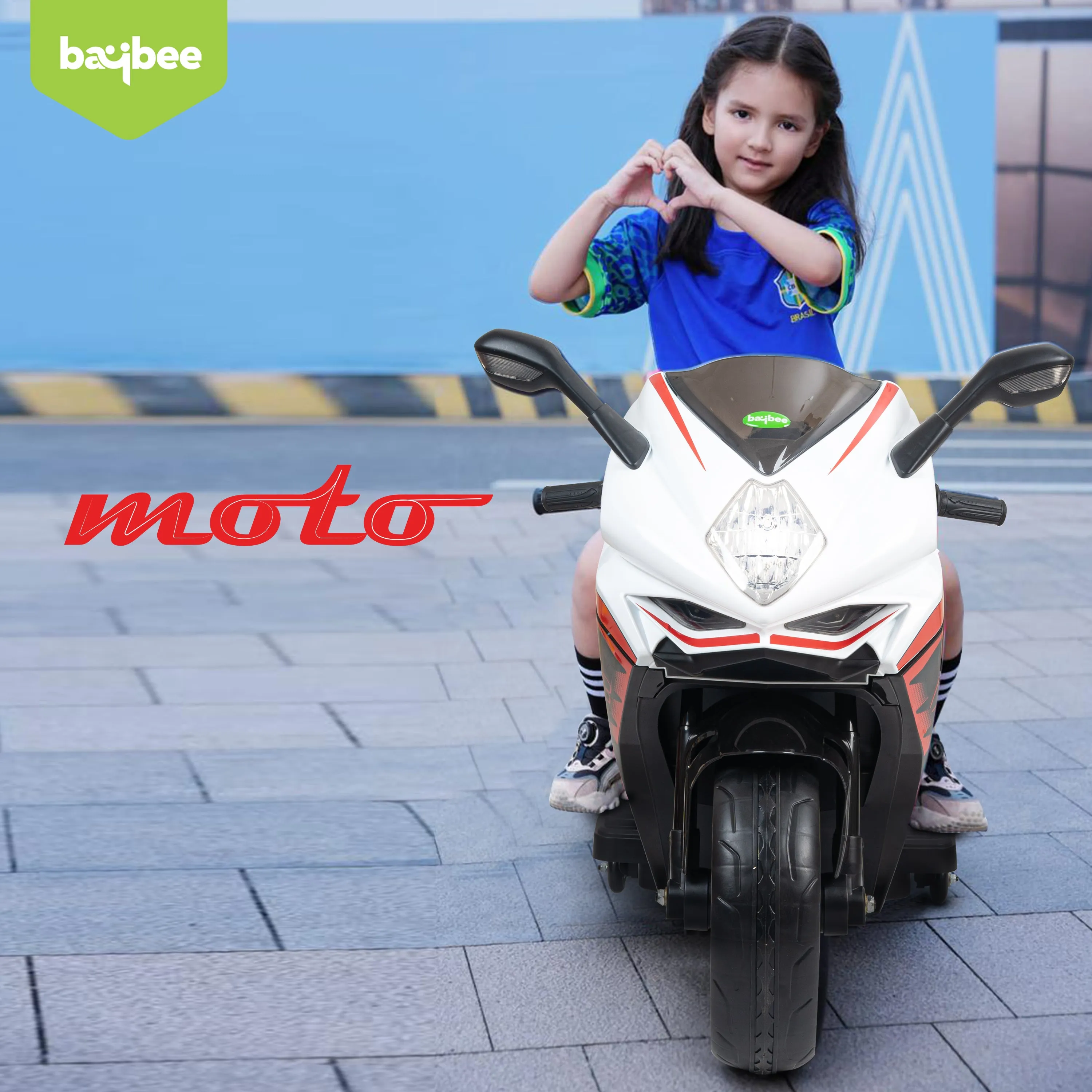 Moto Battery Operated Bike for Kids with LED Light, Bluetooth & Music