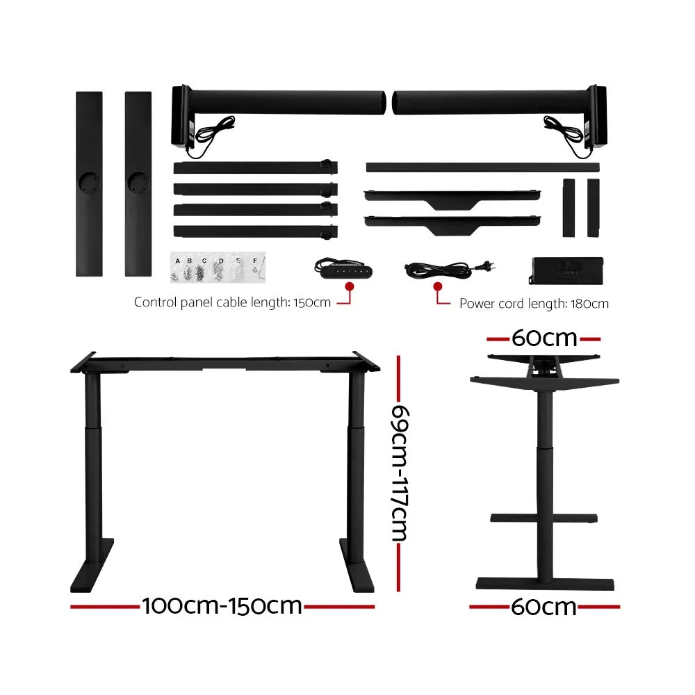 Motorised Dual Motor Electric Standing Desk, 120cm White Oak - Artiss