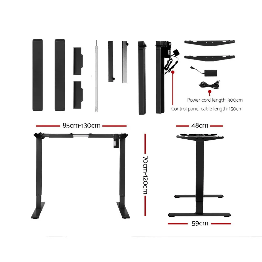 Motorised Height Adjustable Desk Frame, Black - Artiss