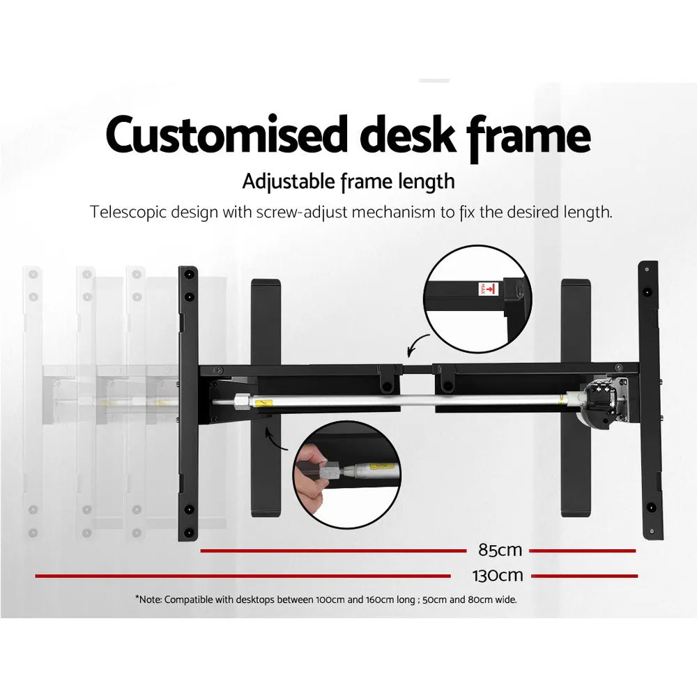 Motorised Height Adjustable Desk Frame, Black - Artiss