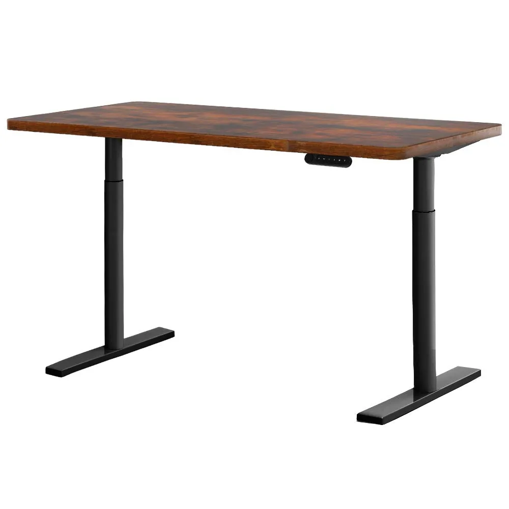 Motorised Height-Adjustable Standing Desk 140CM Brown Artiss