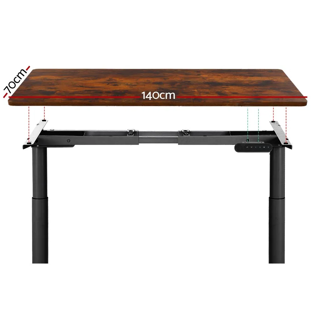 Motorised Height-Adjustable Standing Desk 140CM Brown Artiss