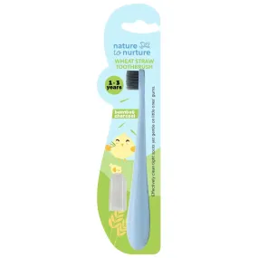 Nature to Nurture Wheat Straw Bamboo Charcoal Toothbrush With Cover 1 To 3 Yrs Old