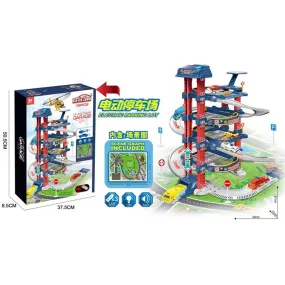 (Net) Children's Electric Construction Diecast Vehicles Parking Lot Toy