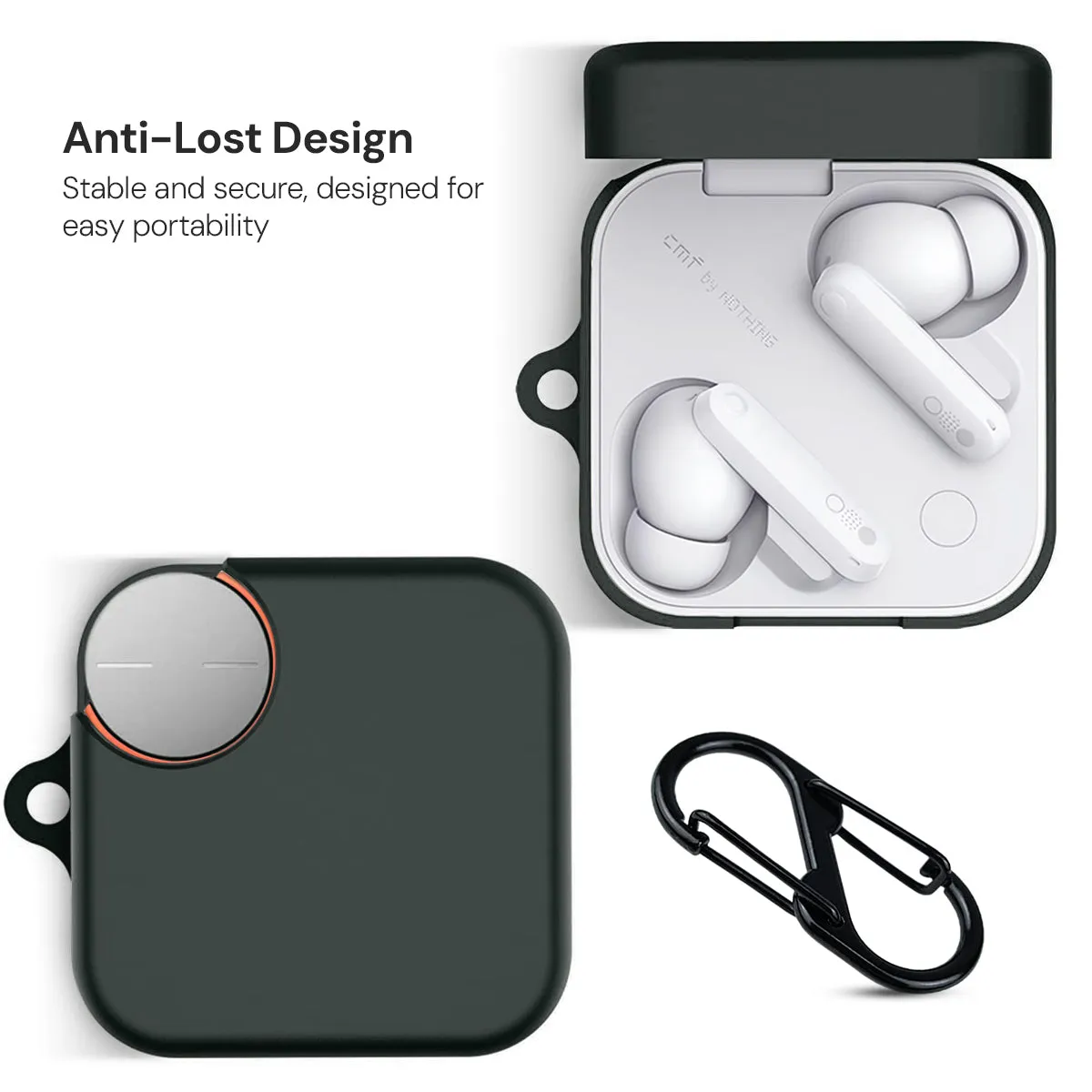 Nothing buds Pro 2 Case Cover | Silicone Protective Headphone case - Black