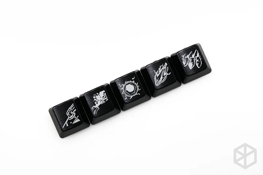 Novelty Shine Through Keycaps ABS Etched, Shine-Through lol black red r2 hero skill Kassadin Rumble Gragas Ophela