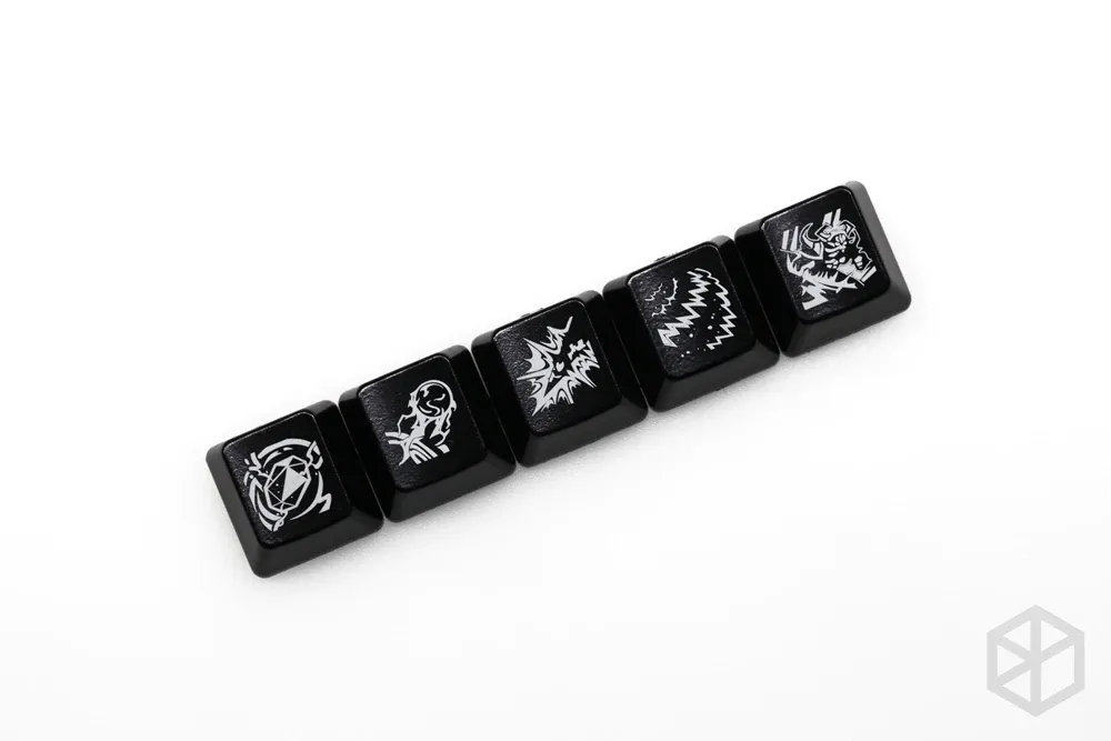 Novelty Shine Through Keycaps ABS Etched, Shine-Through lol black red r2 hero skill Kassadin Rumble Gragas Ophela